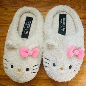 Hello Kitty And Friends X Forever 21 White Slippers Pink Bows Platform Size 8